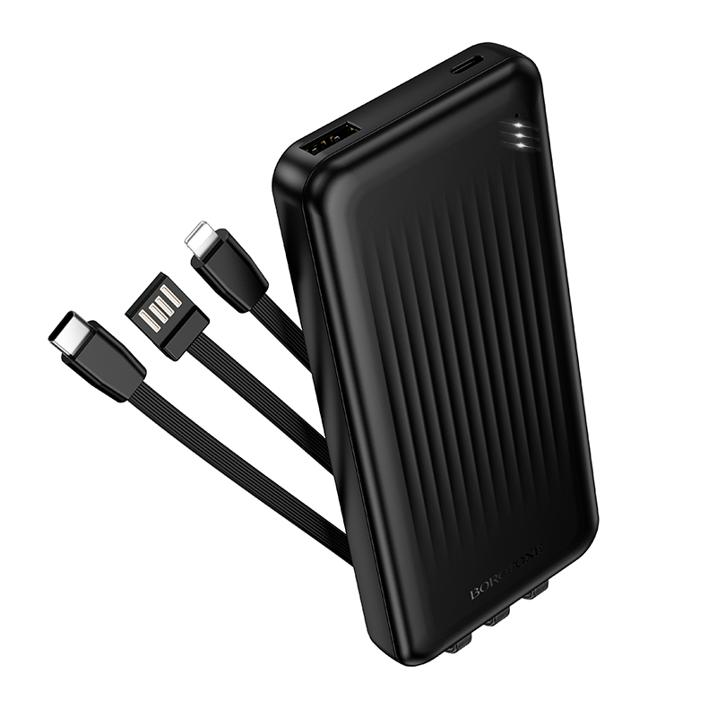 Powerbank Carga Rapida Borofone Bj79 Clever 3 Cables 10000 Mah Negro