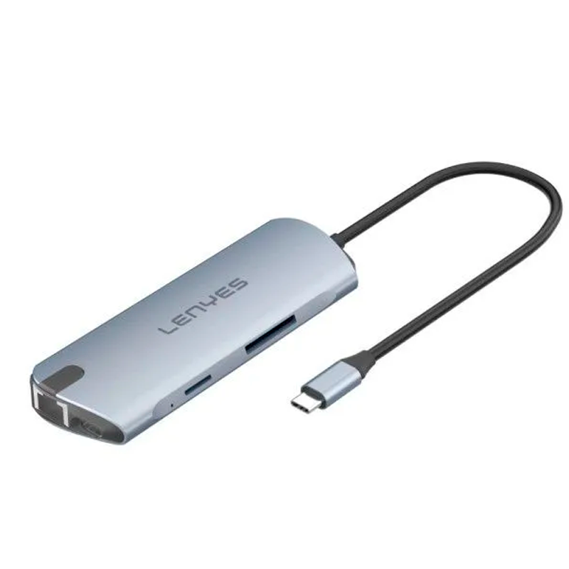 Adaptador Hub Lenyes 9 en 1 Ax125 Tipo C Usb Hdmi Micro Sd Rj45