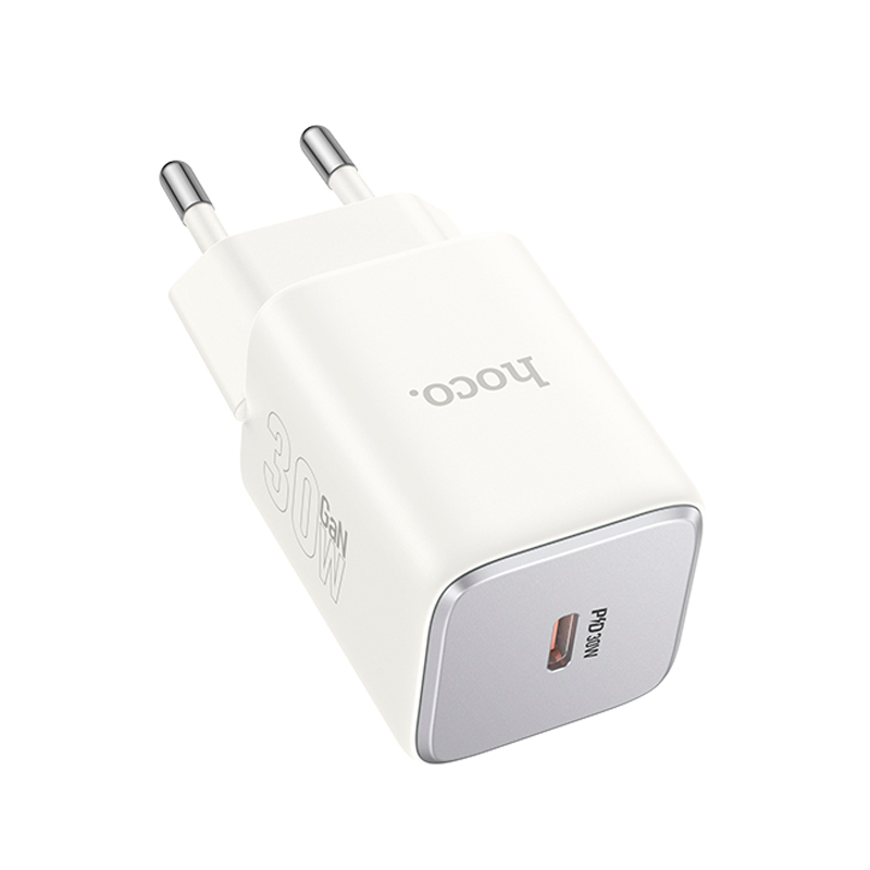 Cargador Carga Rapida Hoco N43 30w Tipo C Vista Blanco
