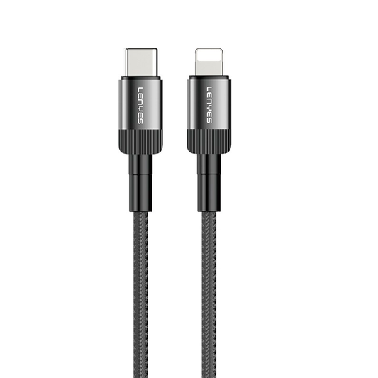 Cable Trenzado Tipo C Para Lightning Lenyes Lc546 1 Metro 27w Negro