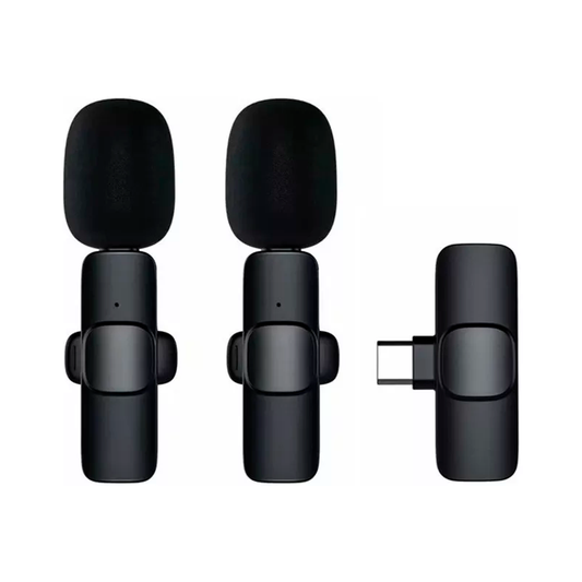 Kit Microfono Externo Dual Tipo C K11 Dual Negro