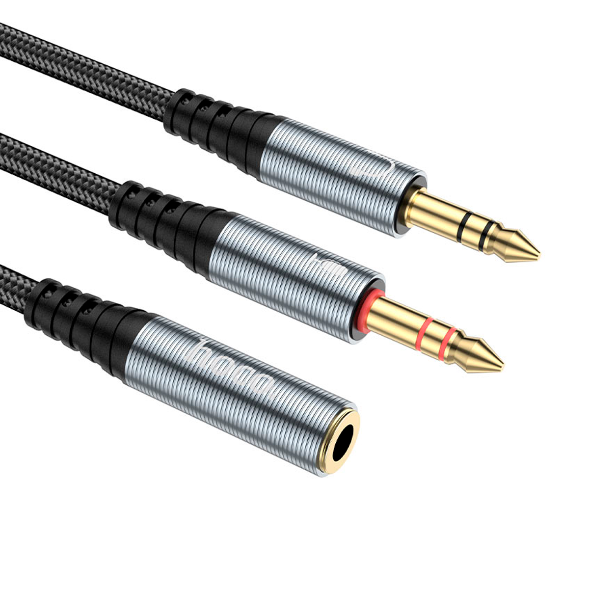 Cable de Audio Jack 3.5mm 2 en 1 Hoco Upa21 Gris