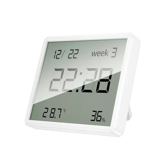 Higrotermometro Interior Con Reloj Hoco Hx41 Blanco