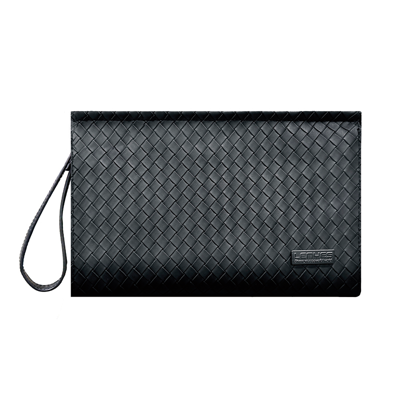 Bolso De Mano Pu Trenzado Lenyes Lb531 Negro
