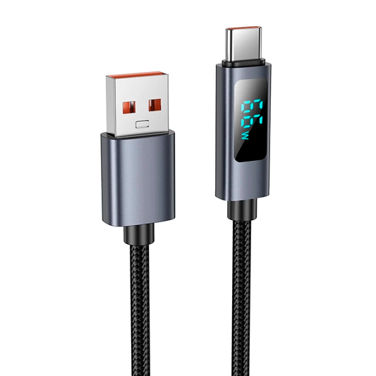 Cable Usb a Tipo C Hoco X112 Favor 5a Pantalla 1 Metro Negro