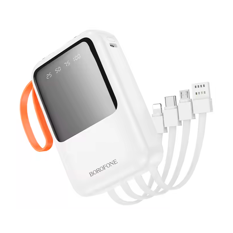 Powerbank Carga Rapida 4 Cables Borofone Bj60 10000 Mah Blanco