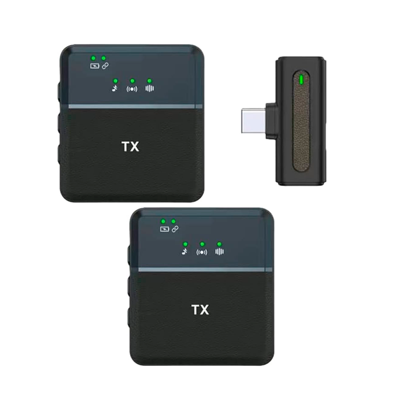 Kit Microfono Externo Dual Tipo C Sx8 Dual Negro