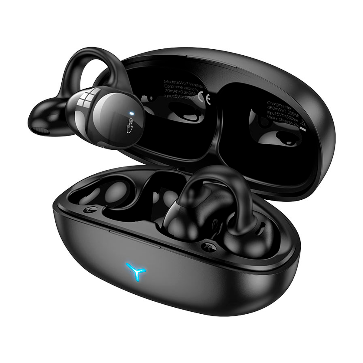 Audífonos Bluetooth Hoco Ew57 Gancho Negro
