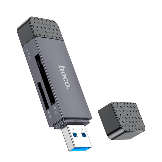 Lector de Tarjetas Usb Tipo C SD + TF Hoco Hb45 Gris