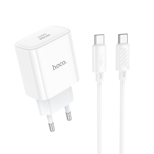 Cargador Hoco C76a Pro 30w Carga Rapida + Cable Tipo C Blanco