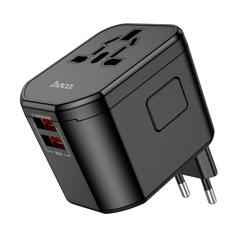 Adaptador Viajero Universal Hoco AC15 Walker Pd20w Negro
