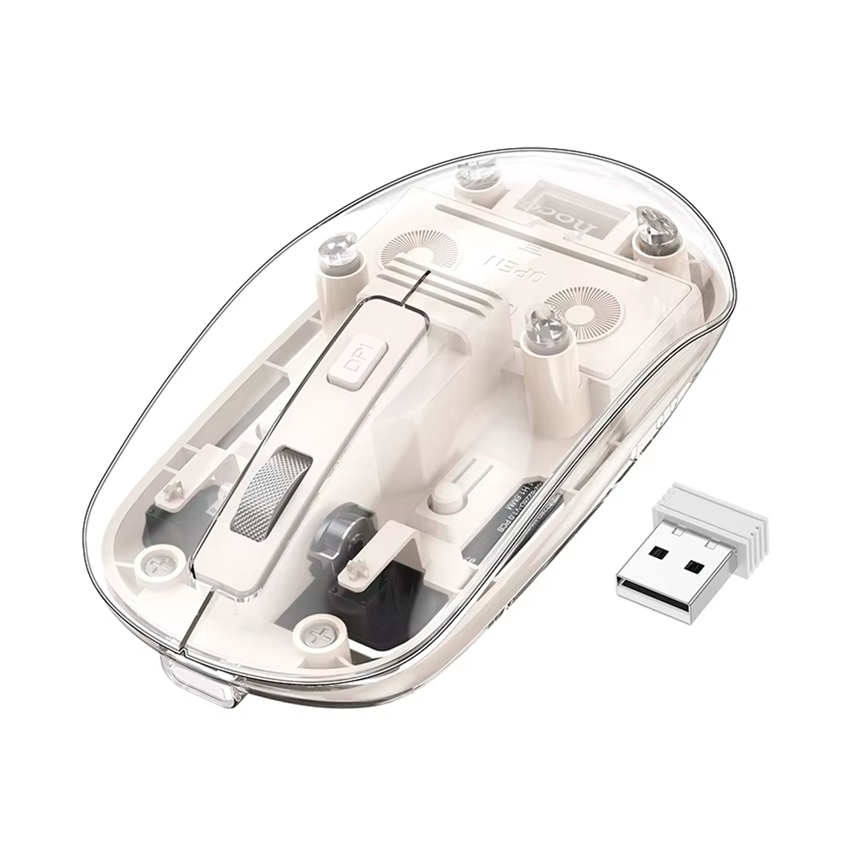Mouse Inalambrico Dual Wireless Bluetooth Hoco Gm29 Blanco