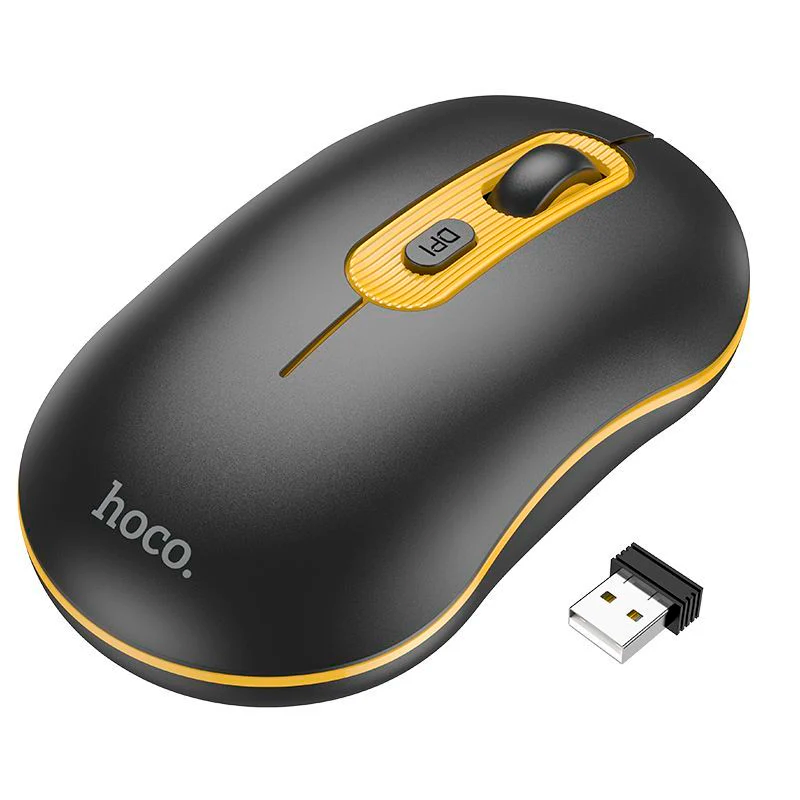 Mouse Hoco Wireless Gm21 Platinum 2.4g Negro