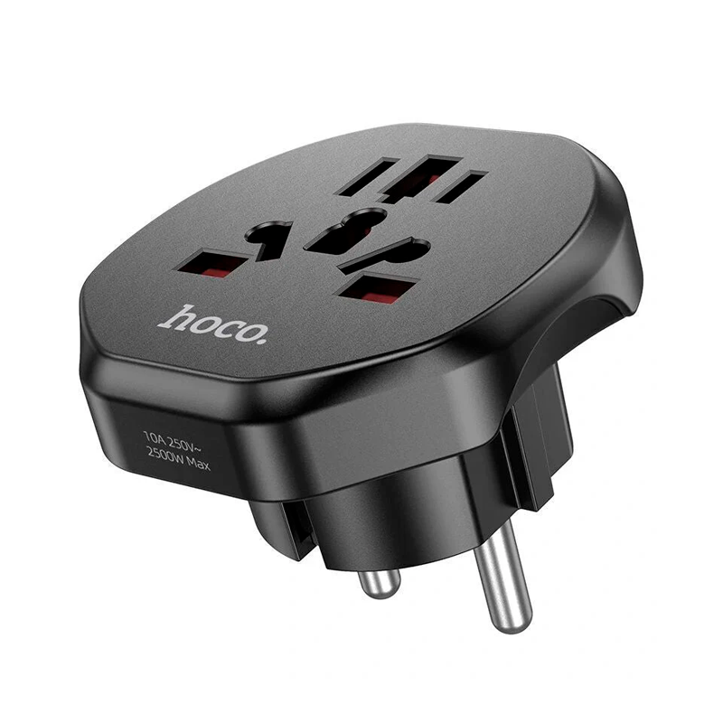 Enchufe De Conversion Universal Hoco Ac6 Negro