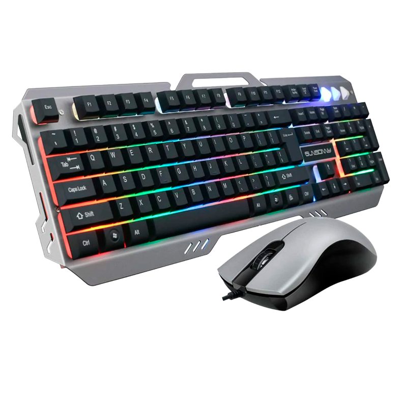 Kit Combo Teclado Mecanico + Mouse Sunsonny S-t70 Negro