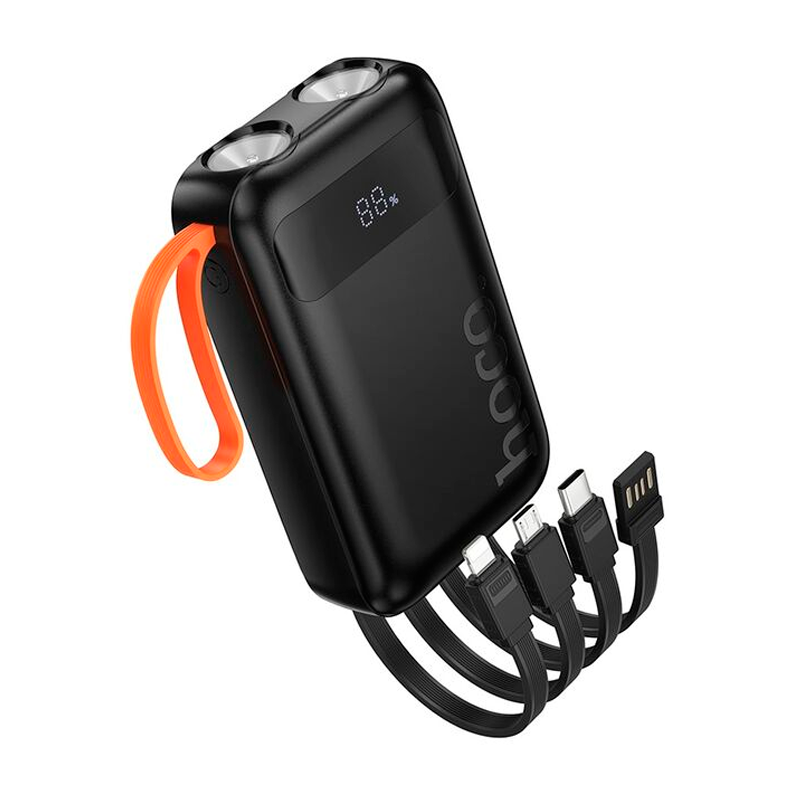 Powerbank Carga Rapida Hoco J151 Spirit 4 Cables 10000 Mah Negro
