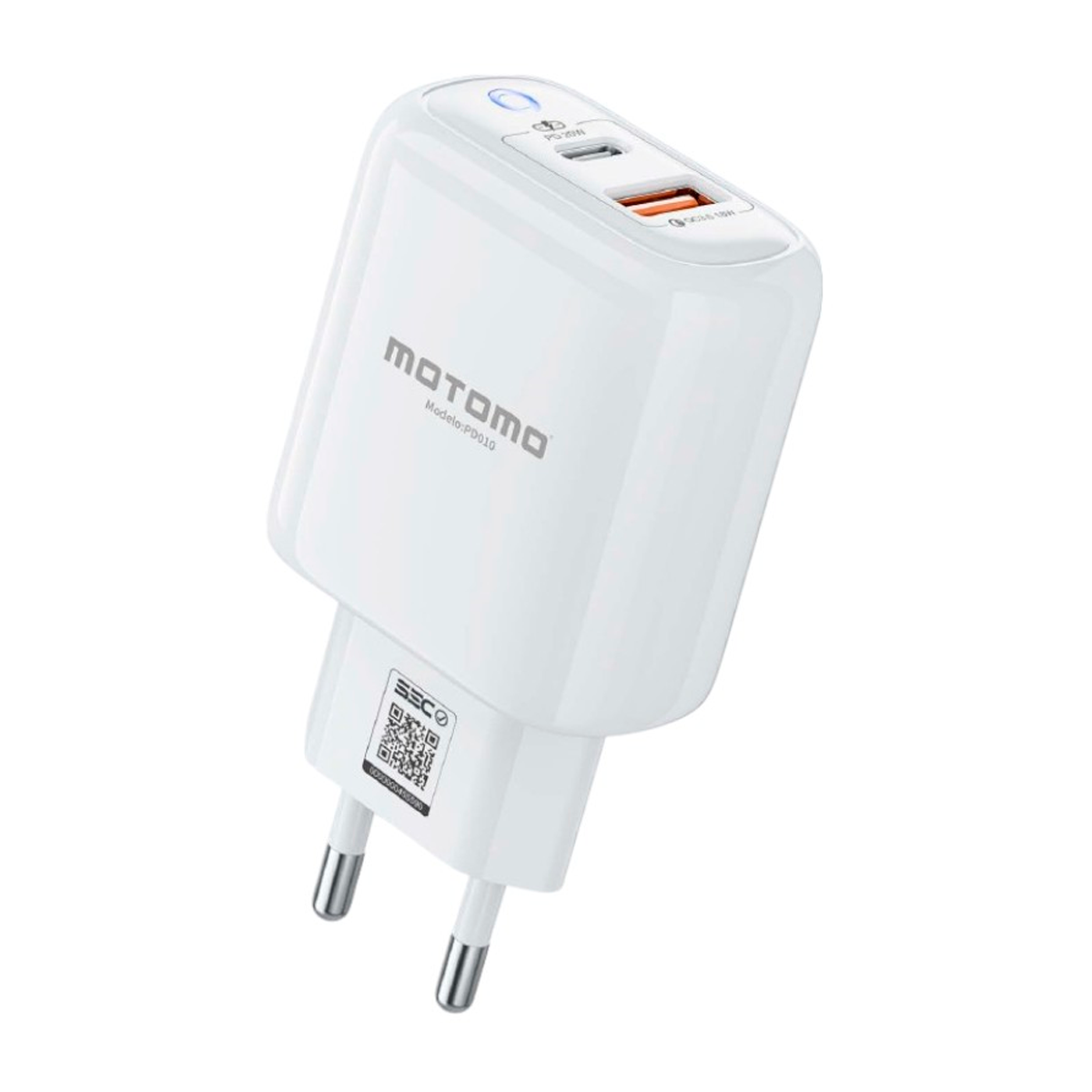 Cargador Motomo Pd010 20w Carga Rapida + Cable Tipo C Blanco – imagen 2