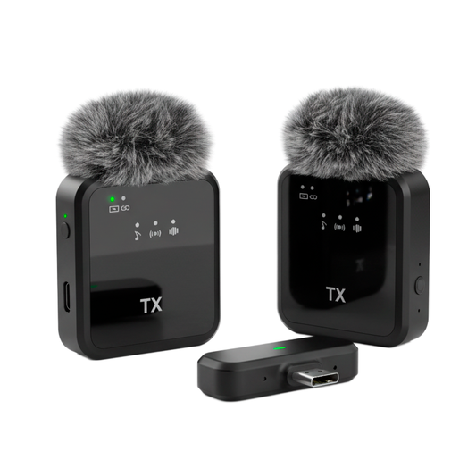 Kit Microfono Externo Motomo F15-2 Dual Tipo C y Lightning Negro