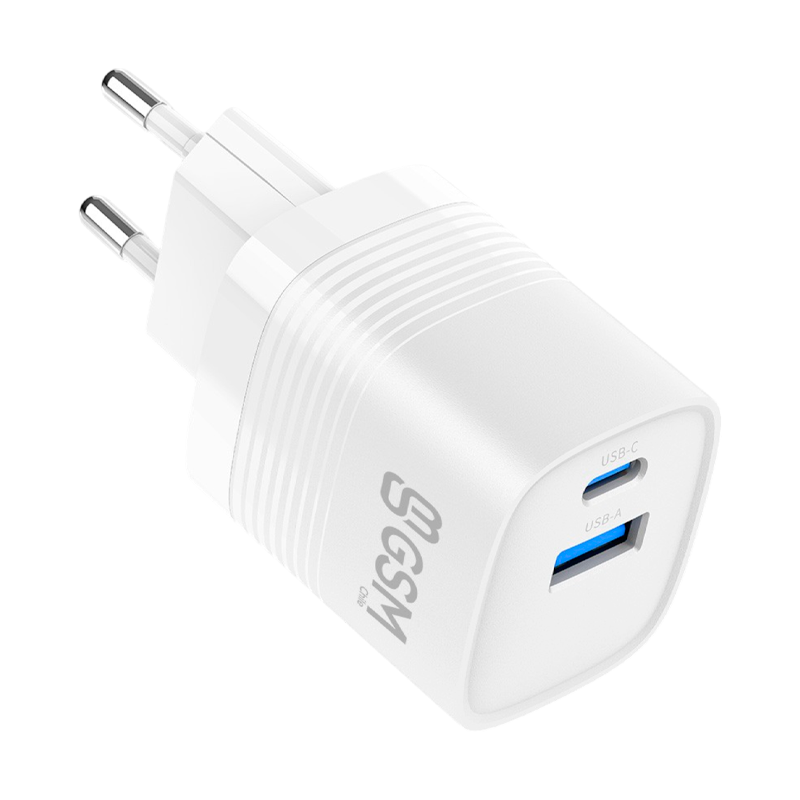 Cargador Carga Rapida Gsm Dual Tipo C Usb 30w Blanco