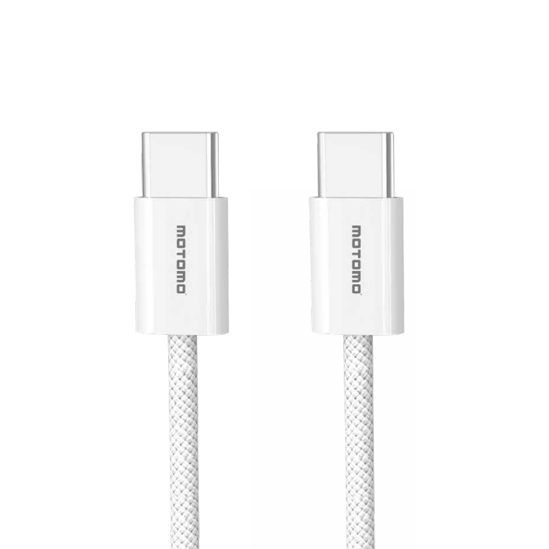 Cable Tipo C a Tipo C 60w Motomo Trenzado 1 Metro Blanco