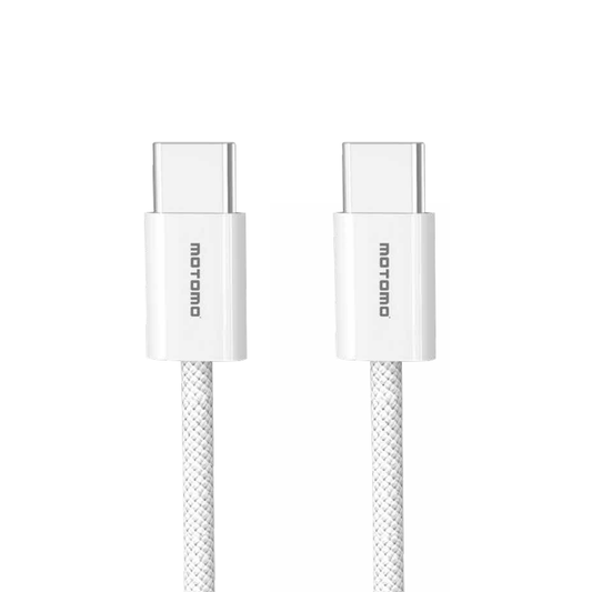 Cable Tipo C a Tipo C 60w Motomo Trenzado 1 Metro Blanco