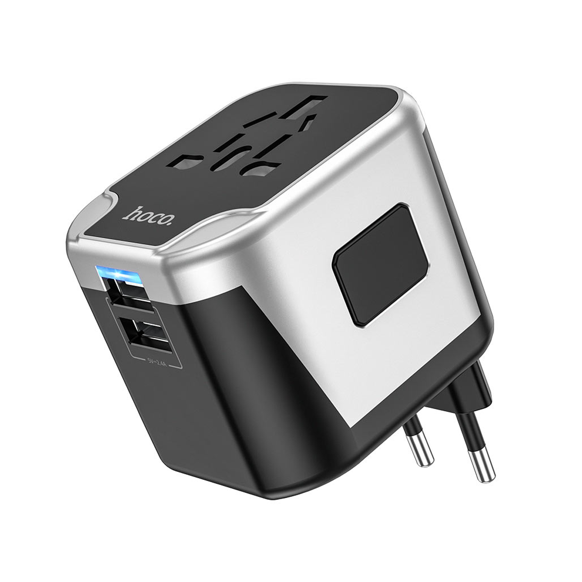 Adaptador Viajero Universal Hoco AC5 Level Negro