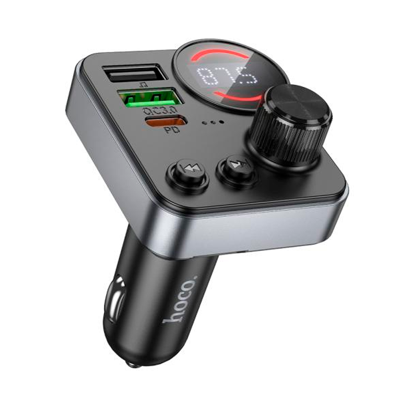 Cargador de Auto Transmisor Hoco E86 Rgb 48w Qc 3.0 Negro