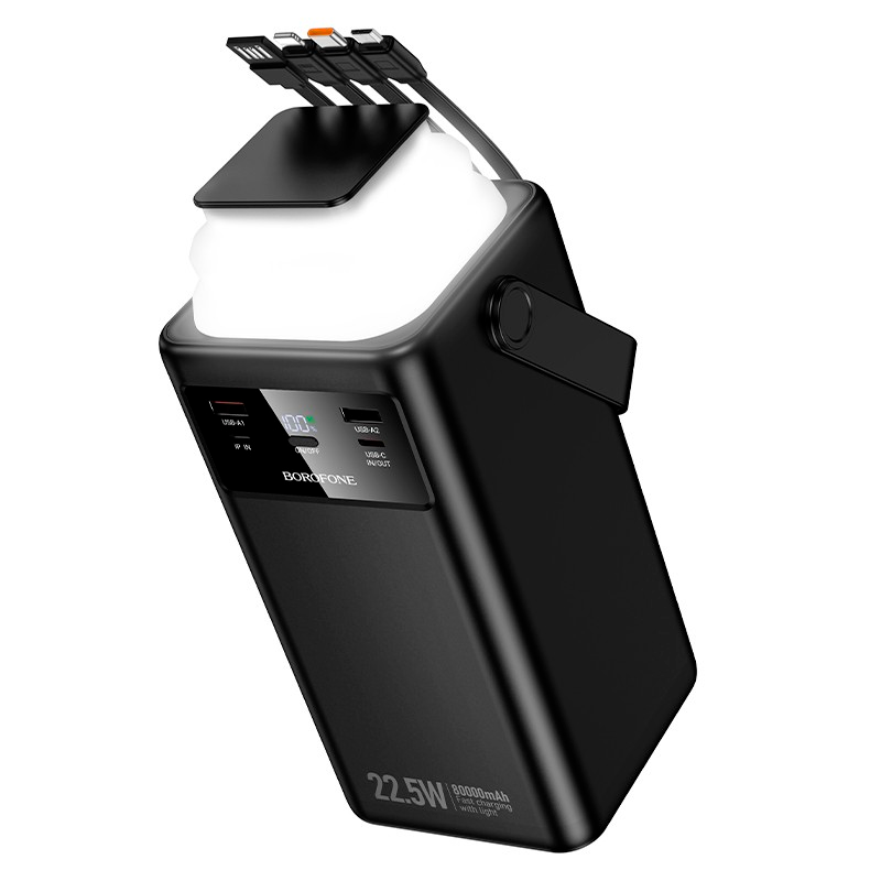 Powerbank Carga Rapida Borofone Bj65b High 4 Cables 80000 Mah Negro