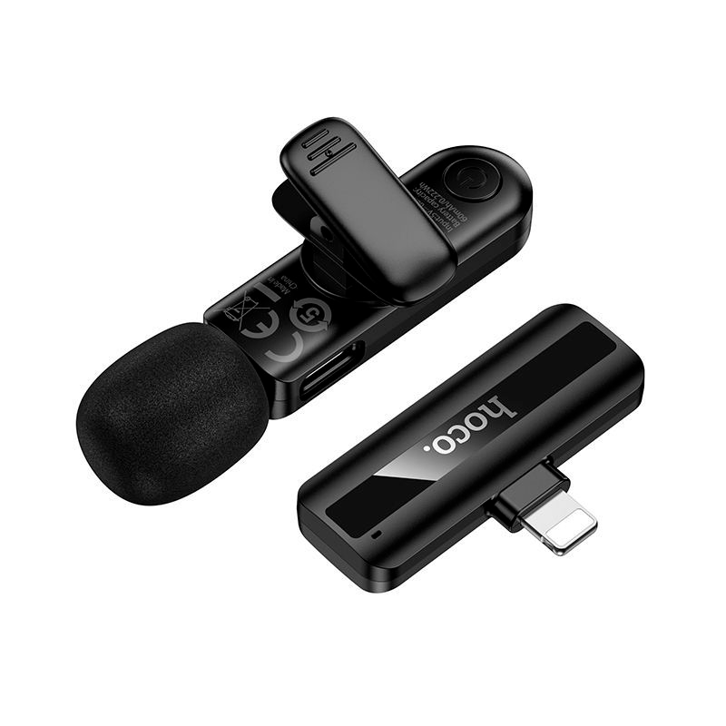 Microfono Externo Polarizado Hoco L20 Para Lightning Negro