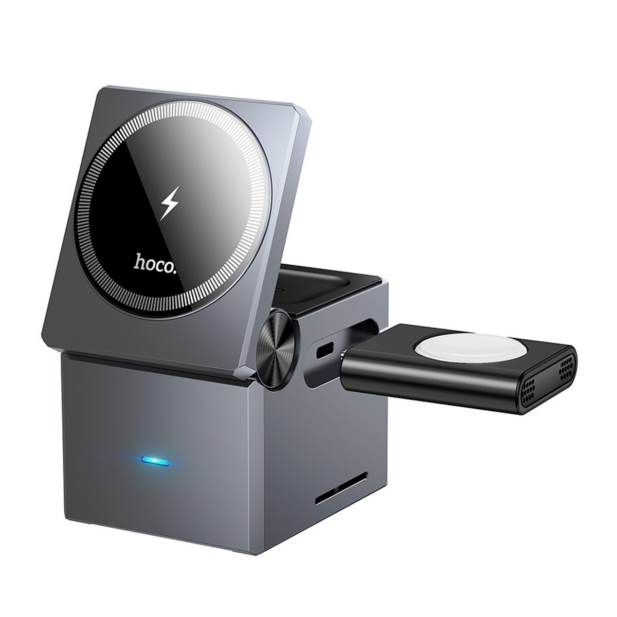 Cargador Inalámbrico 3 en 1 Hoco Cq8 15w Negro – imagen 2