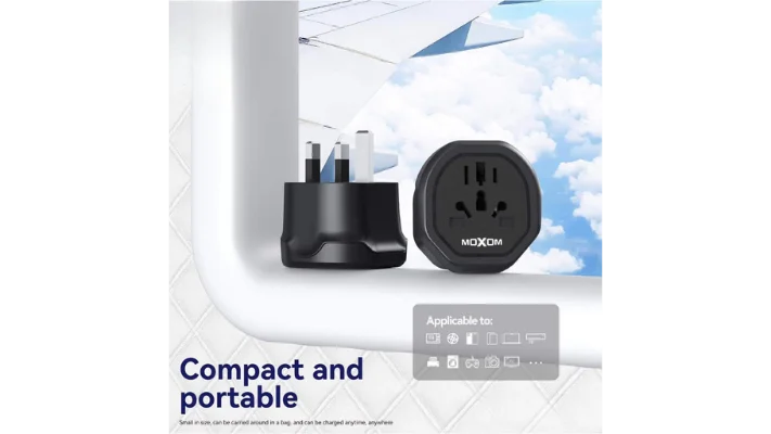 Adaptador Mini Convertidor Enchufe Universal MX-HC171 Uk Negro – imagen 2