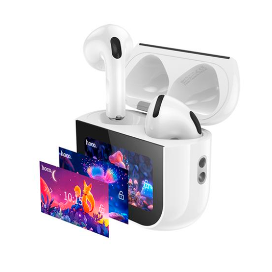 Audífonos In Ear Bluetooth Hoco Ew82 Con Pantalla Blanco
