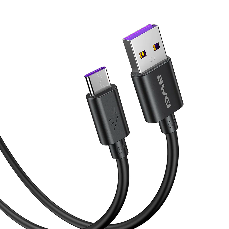 Cable Usb a Tipo C Awei CL-110t 5a Negro – imagen 2