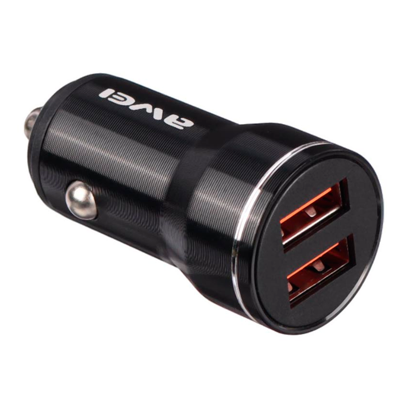 Cargador De Auto Doble Usb Awei C-855 Negro