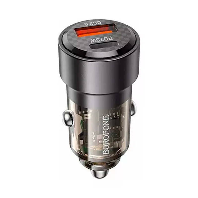 Cargador De Auto Doble Usb Tipo C Borofone Bz20 Gris