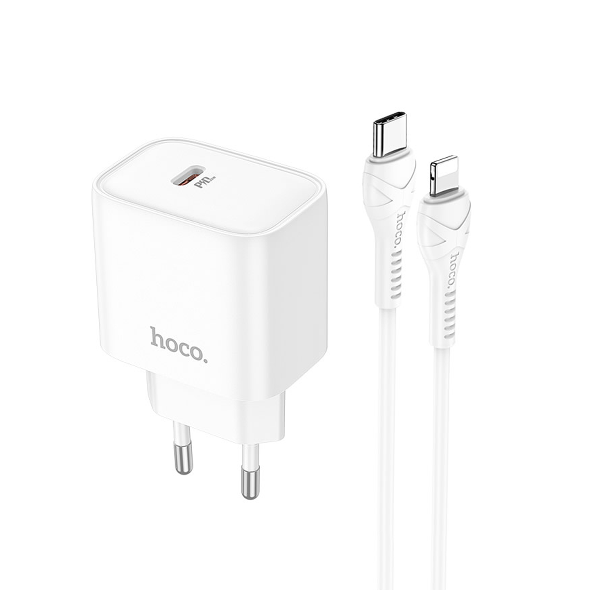 Cargador Carga Rapida Hoco Dc67 20w Tipo C a Lightning Blanco