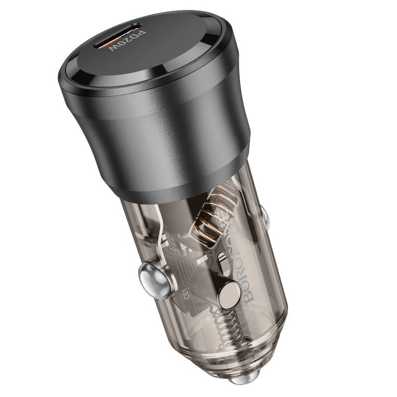 Cargador De Auto Tipo C 20w Borofone Bz24 Clever Gris