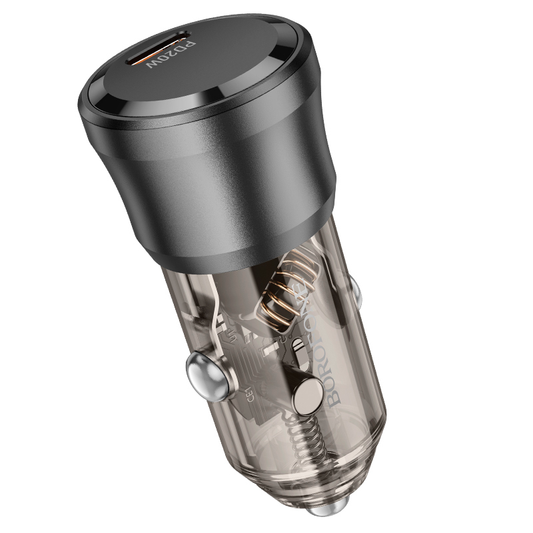 Cargador De Auto Tipo C 20w Borofone Bz24 Clever Gris