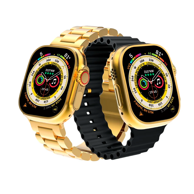 Smartwatch Reloj Inteligente Bluetooth Lenyes Lw211 Negro Dorado