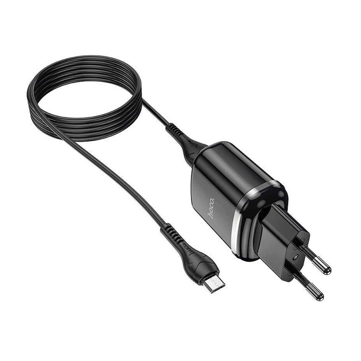 Cargador Hoco N4 Dual Usb + Cable Usb a Micro Usb Negro