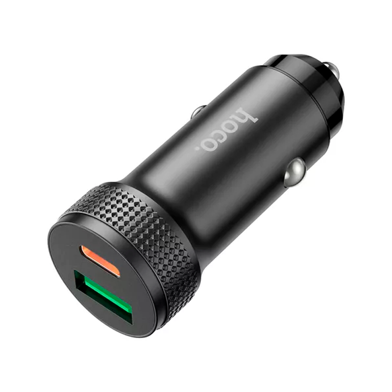 Cargador De Auto Dual Usb Tipo C Hoco Z49b Level Negro