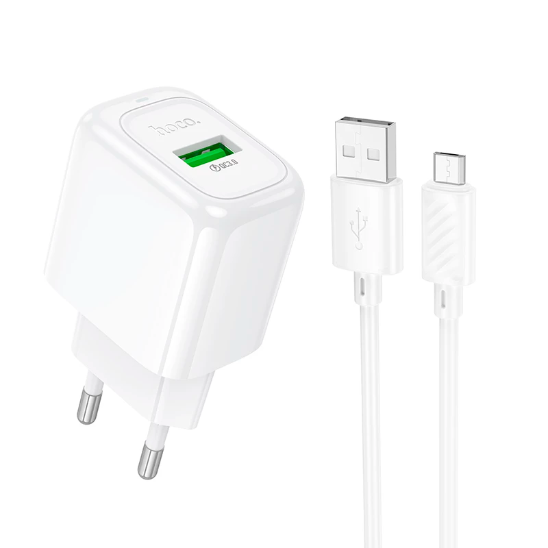 Cargador Carga Rapida Qc 3.0 Hoco Cs52a 18w + Cable Micro Usb