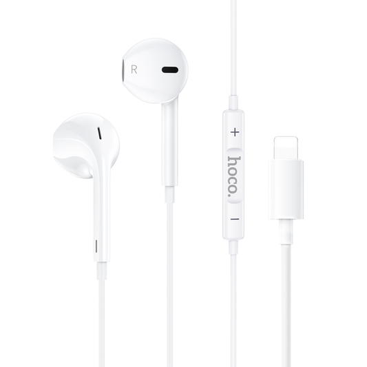 Audífonos In Ear Hoco M111 Lightning (Sin Gomita) Blanco