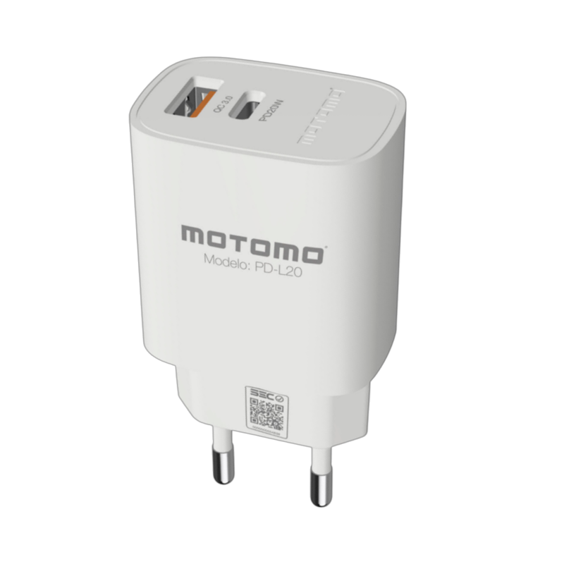 Cargador Rápido Motomo Mo-L20 20w Dual Blanco