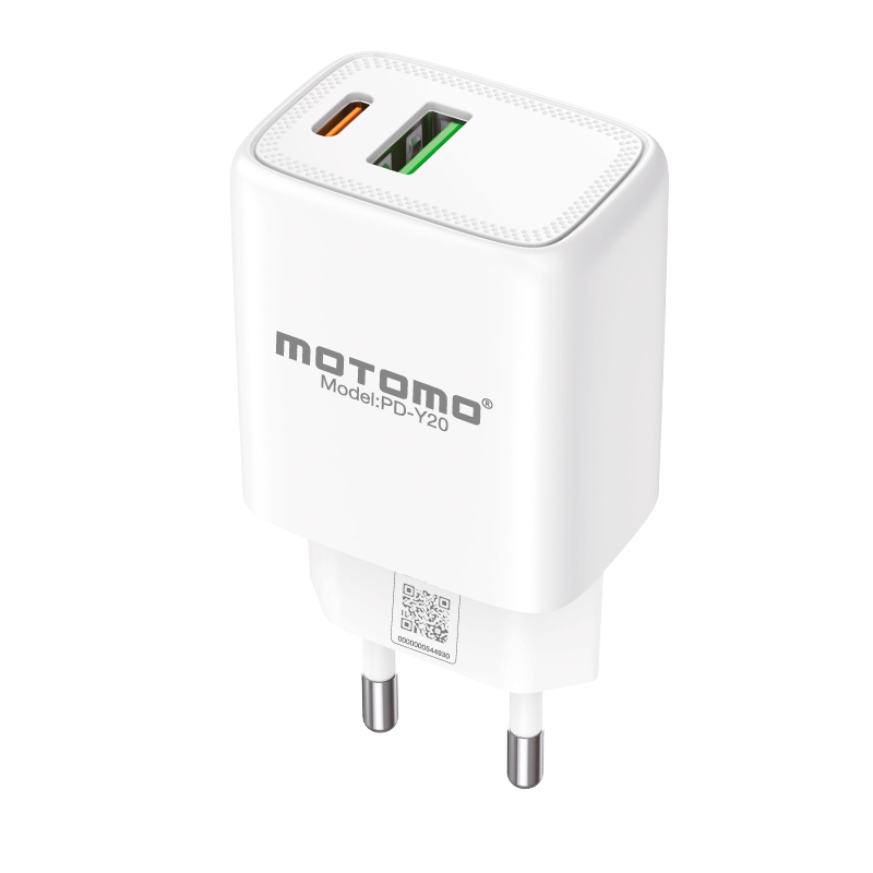 Cargador Rápido Motomo PD-Y20 20w Dual Usb + Tipo C Gan