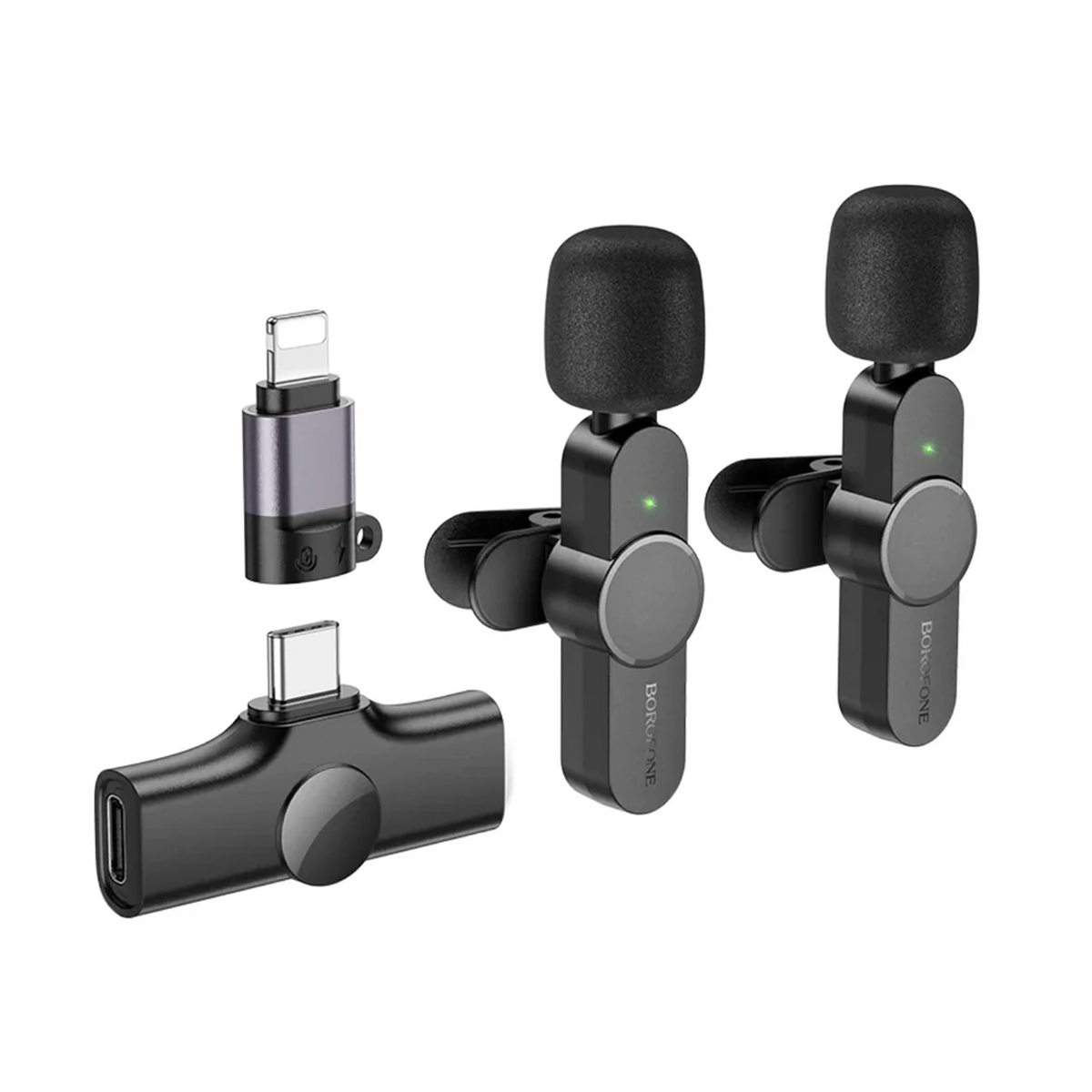 Microfono Digital Externo Borofone Bfk12 Inalambrico Dual Negro