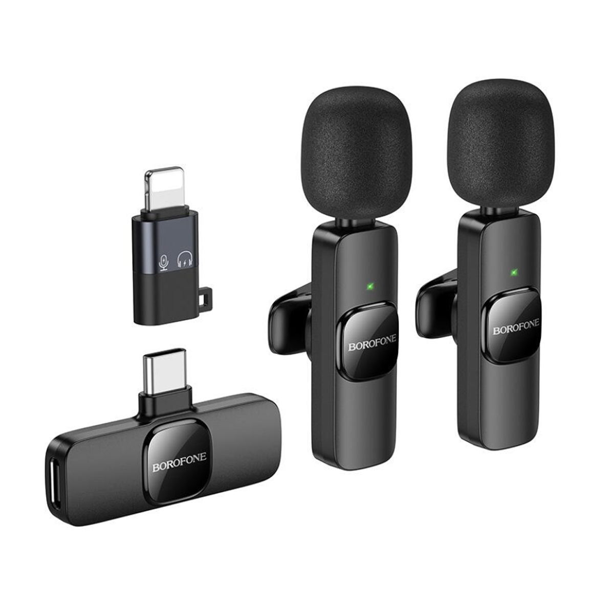 Microfono Digital Externo Borofone Bfk15 Inalambrico Dual Negro