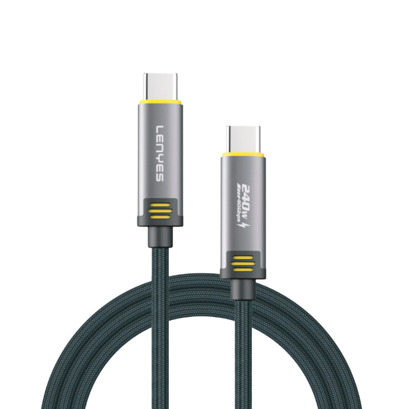 Cable Tipo C a Tipo C Lenyes Lc533 1 Metro 240w Negro