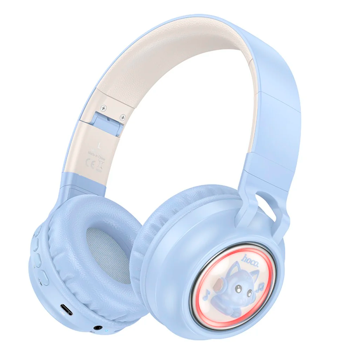 Audífonos Bluetooth Hoco W50 Headset Gato Celeste