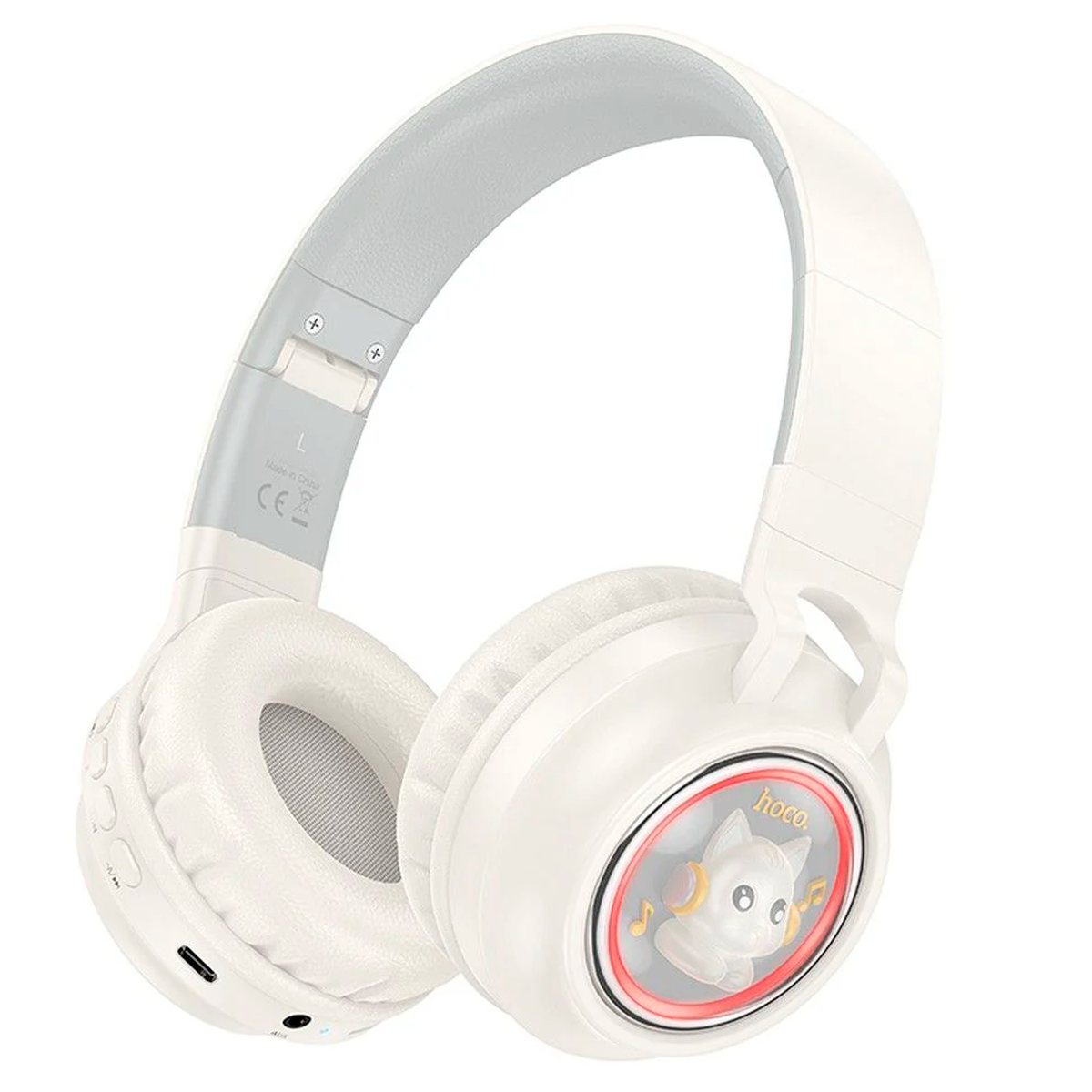 Audífonos Bluetooth Hoco W50 Headset Gato Blanco